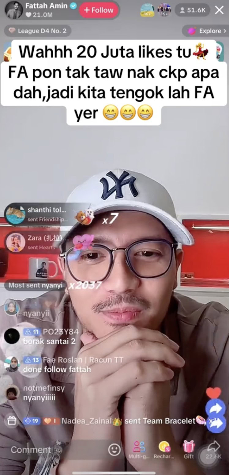 Fattah Amin buat live TikTok